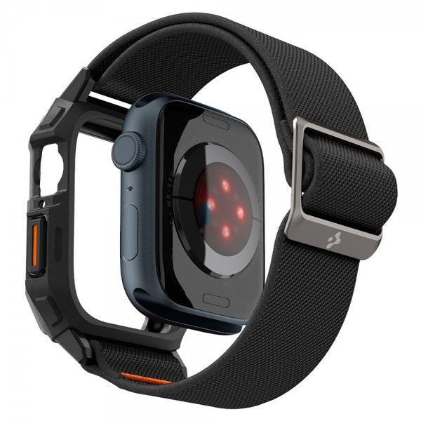 Spigen Apple Watch 45mm Armband och Skal Lite Fit Pro Matte Black