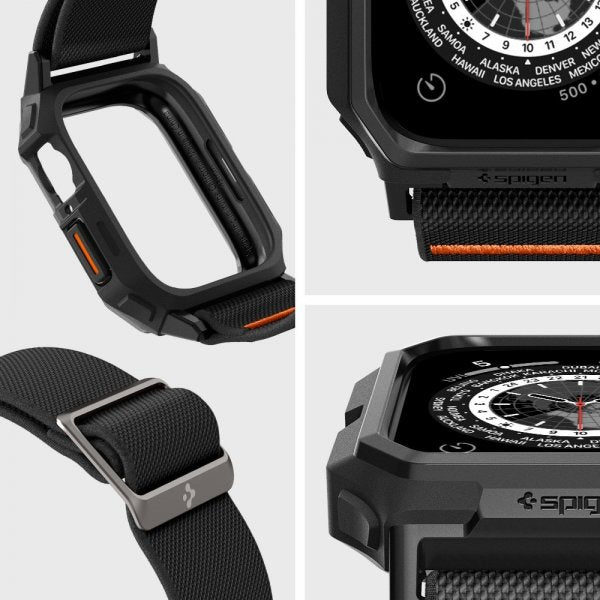 Spigen Apple Watch 45mm Armband och Skal Lite Fit Pro Matte Black