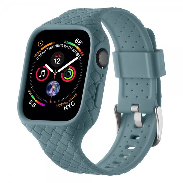 Apple Watch 45mm Armband Vävtextur Grönblå