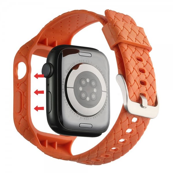 Apple Watch 45mm Armband Vävtextur Orange