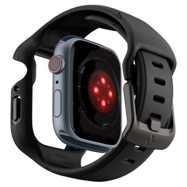 Spigen Apple Watch 45mm Skal med Armband Liquid Air Pro Svart