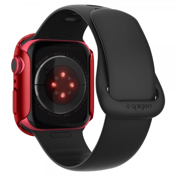 Spigen Apple Watch 45mm Skal Thin Fit Metallic Red