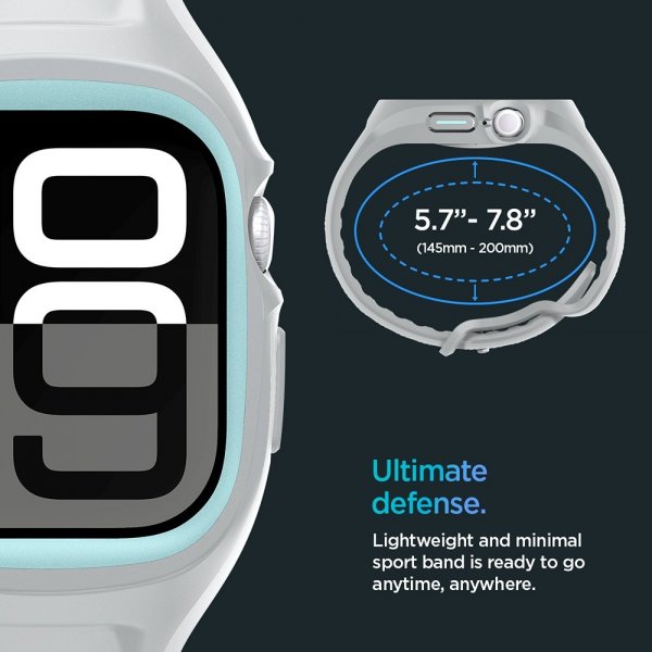 Spigen Apple Watch 46mm (Series 10/11) Skal med Armband Liquid Air Pro Grå