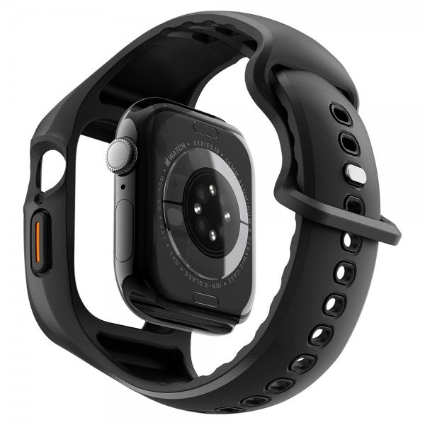 Spigen Apple Watch 46mm (Series 10/11) Skal med Armband Liquid Air Pro Matte Black