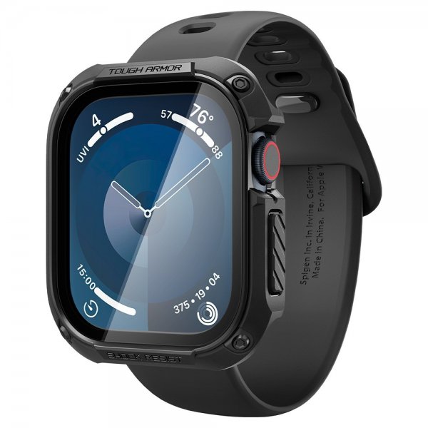 Spigen Apple Watch 46mm (Series 10/11) Skal med Skärmskydd Tough Armor Svart