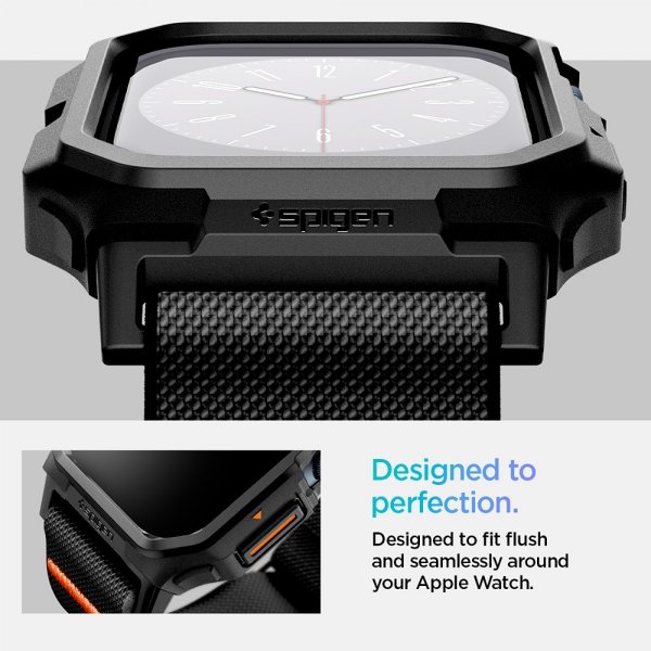Spigen Apple Watch 46mm (Series 10/11) Armband och Skal Lite Fit Pro Matte Black
