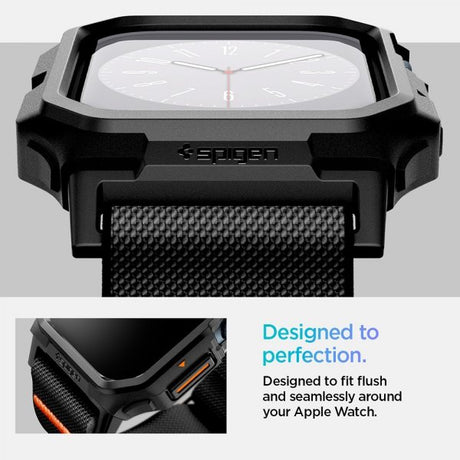 Spigen Apple Watch 46mm (Series 10/11) Armband och Skal Lite Fit Pro Matte Black