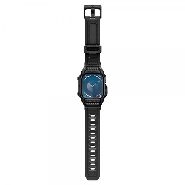 Spigen Apple Watch 46mm (Series 10/11) Armband och Skal Rugged Armor Pro Matte Black