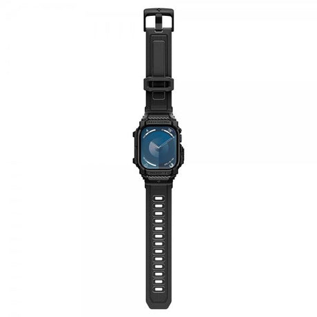Spigen Apple Watch 46mm (Series 10/11) Armband och Skal Rugged Armor Pro Matte Black