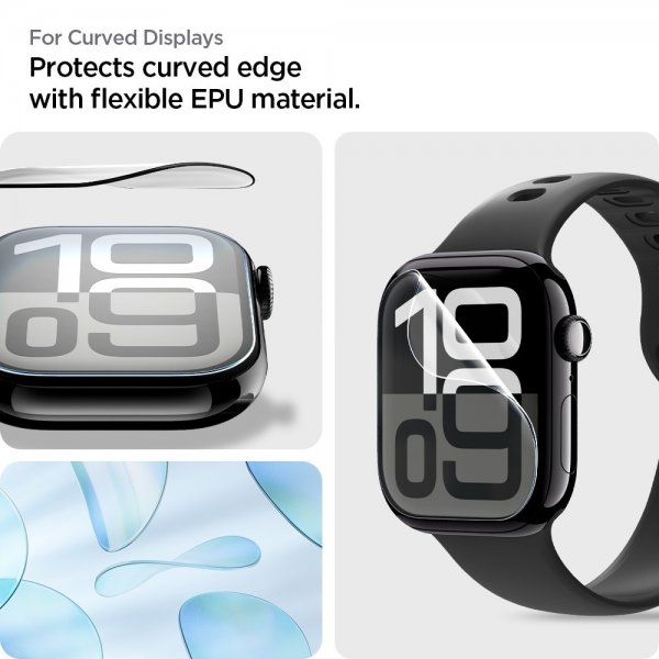 Spigen Apple Watch 46mm (Series 10/11) Skärmskydd EliteShield EZ Fit 2-pack