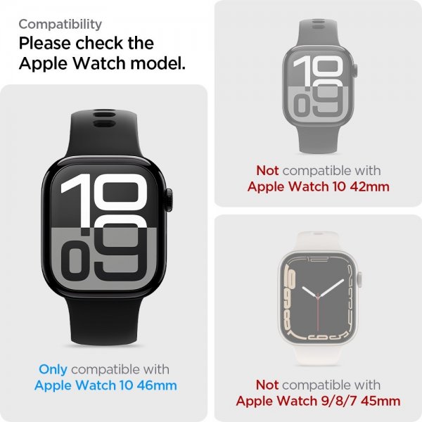 Spigen Apple Watch 46mm (Series 10/11) Skärmskydd EliteShield EZ Fit 2-pack