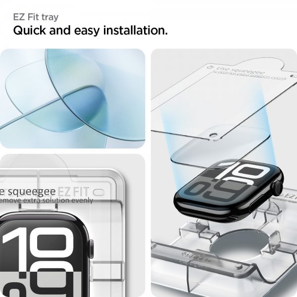 Spigen Apple Watch 46mm (Series 10/11) Skärmskydd EliteShield EZ Fit 2-pack