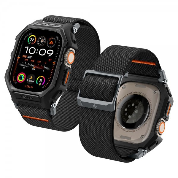 Spigen Apple Watch Ultra 49mm Armband och Skal Lite Fit Pro Matte Black