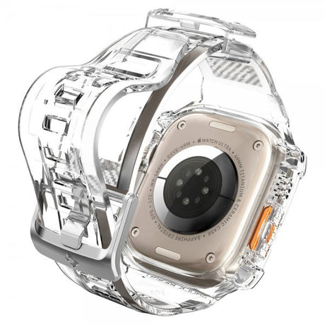 Spigen Apple Watch Ultra 49mm Armband och Skal Rugged Armor Pro Crystal Clear