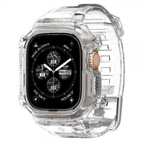 Spigen Apple Watch Ultra 49mm Armband och Skal Rugged Armor Pro Crystal Clear