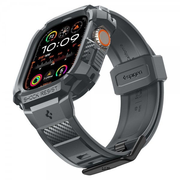 Spigen Apple Watch Ultra 49mm Armband och Skal Rugged Armor Pro Dark Gray