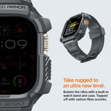 Spigen Apple Watch Ultra 49mm Armband och Skal Rugged Armor Pro Dark Gray