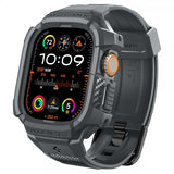 Spigen Apple Watch Ultra 49mm Armband och Skal Rugged Armor Pro Dark Gray