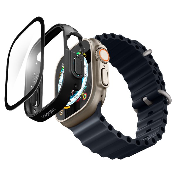 Spigen Apple Watch Ultra Skal med Skärmskydd Thin Fit 360 Svart