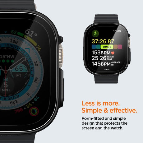 Spigen Apple Watch Ultra Skal med Skärmskydd Thin Fit 360 Svart