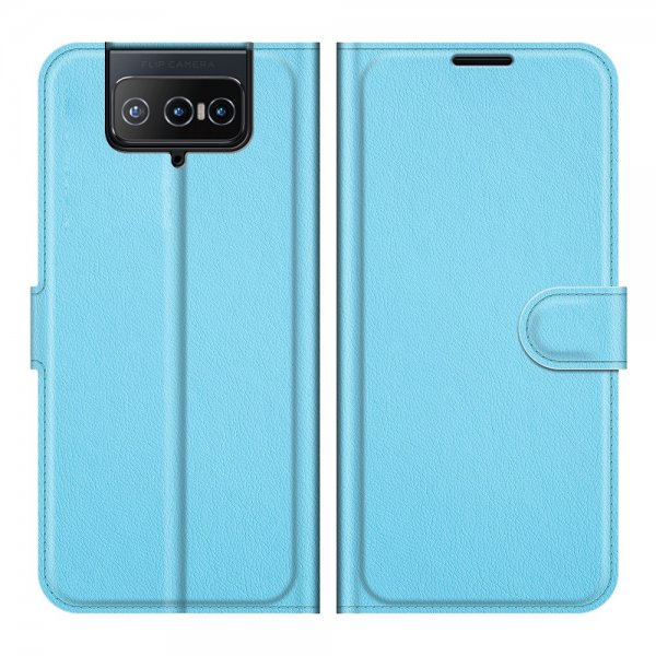 Asus Zenfone 8 Flip Fodral Litchi Blå