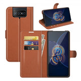 Asus Zenfone 8 Flip Fodral Litchi Brun
