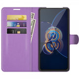 Asus Zenfone 8 Flip Fodral Litchi Lila