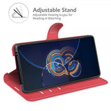 Asus Zenfone 8 Flip Fodral Litchi Röd