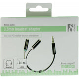 Deltaco 3.5mm Headset Audio Adapter
