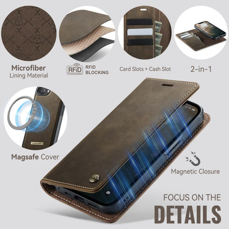 CaseMe iPhone 16e/iPhone 17e Fodral C49 Series Brun