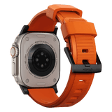 Nomad Apple Watch 44/45/46mm/Apple Watch Ultra Armband Rugged Band Black Hardware Ultra Orange
