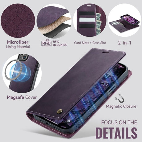 CaseMe iPhone 15 Fodral C49 Series Lila