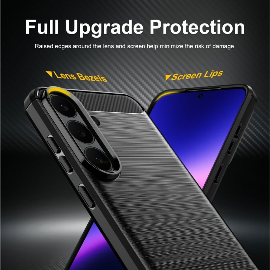 Samsung Galaxy S26 FE Skal Borstad Kolfibertextur Svart