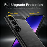 Samsung Galaxy S26 FE Skal Borstad Kolfibertextur Svart