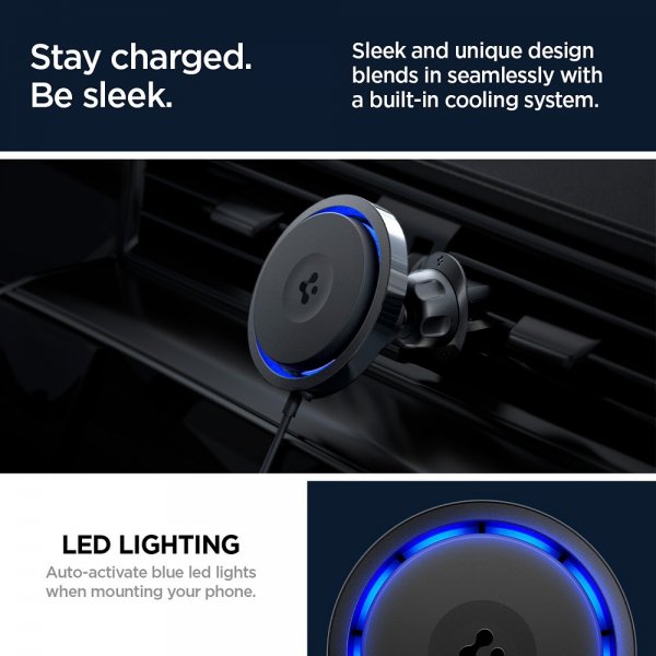 Spigen Bilhållare med trådlös laddning OneTap Pro 3 CryoMax MagFit Air Vent