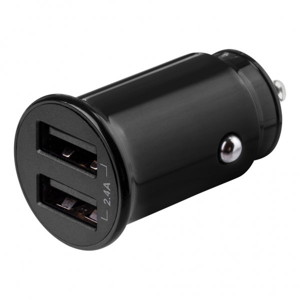 Deltaco Billaddare 12W Dubbla USB-A Svart