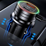 USAMS Billaddare 60W Car Charger with Spring Cable