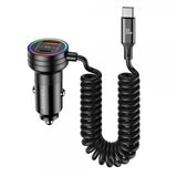 USAMS Billaddare 60W Car Charger with Spring Cable