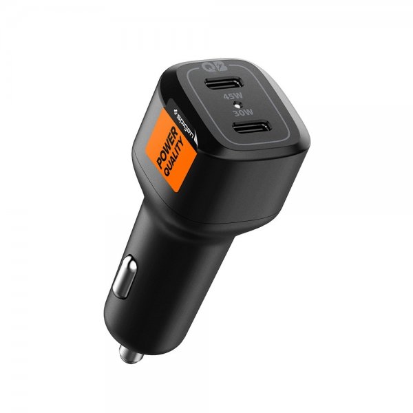Spigen Billaddare PowerArc ArcStation Dual Port 75W Svart