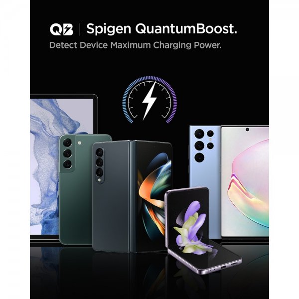 Spigen Billaddare PowerArc ArcStation Dual Port 75W Svart
