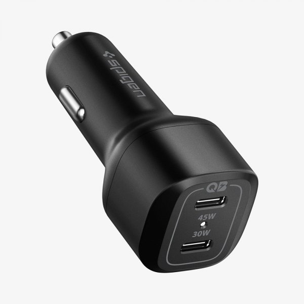 Spigen Billaddare PowerArc ArcStation Dual Port 75W Svart