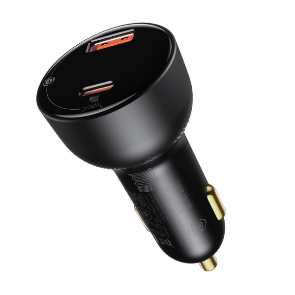 Baseus Billaddare Superme USB-C & USB-A 100W Svart