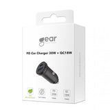 Gear Billaddare USB-C PD 30W + USB-A QC18W Svart