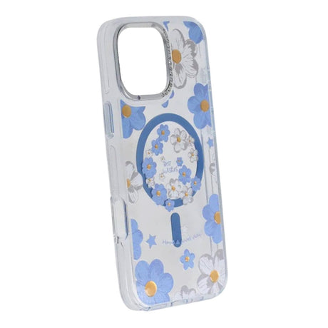 iPhone 16 Pro Skal Blommönster MagSafe Blå