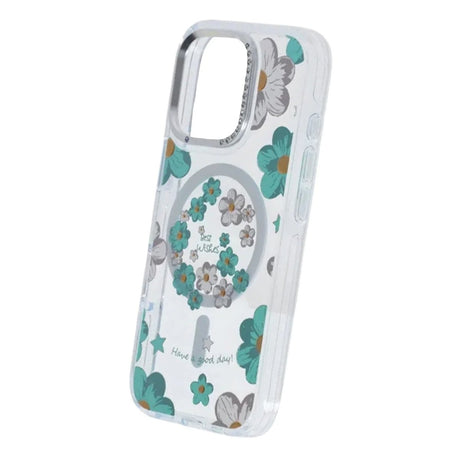 iPhone 16 Pro Skal Blommönster MagSafe Grön