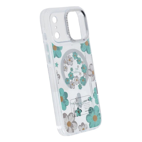 iPhone 17 Pro Max Skal Blommönster MagSafe Grön