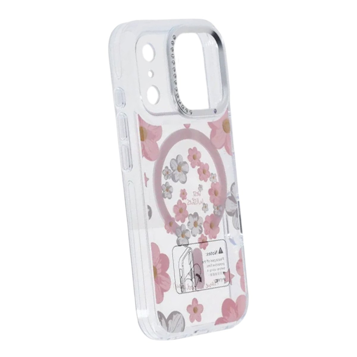 iPhone 17 Pro Max Skal Blommönster MagSafe Rosa