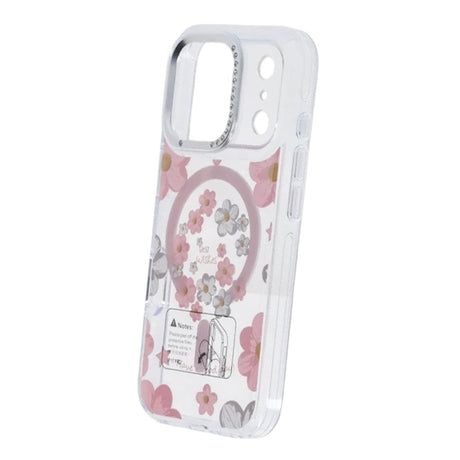 iPhone 17 Pro Skal Blommönster MagSafe Rosa