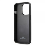 BMW iPhone 14 Pro Skal Hot Stamp Metal Logo Svart