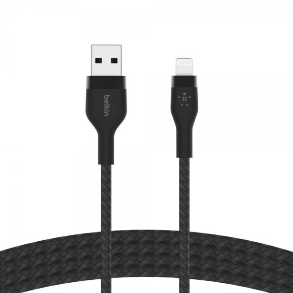 Belkin BOOST CHARGE USB-A to LTG_Braided Silicon 1m Svart